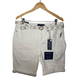 BANDOLINO Women's Shorts Size 12 P White Riley Bermuda  Shorts NWT‎